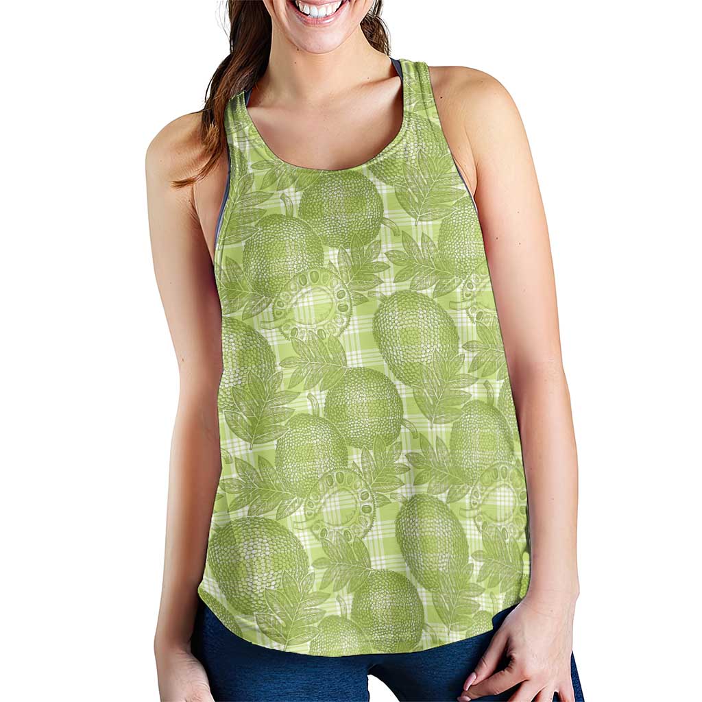 Omaomao Hawaii Breadfruit Palaka Motifs Women Racerback Tank
