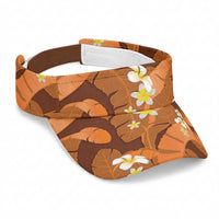 Orange Banana Leaf Hawaii Sun Visor Cap Lau Maia Plumeria Tropical Summer Vibes