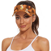 Orange Banana Leaf Hawaii Sun Visor Cap Lau Maia Plumeria Tropical Summer Vibes