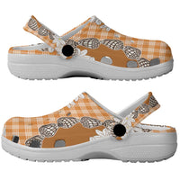 Orange Hawaii Tiare and Shell Lei Clogs Shoes Hawaiian Palaka Luxury Vibes - Polynesian Pride