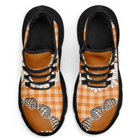 Orange Hawaii Tiare and Shell Lei Clunky Sneakers Hawaiian Palaka Luxury Vibes - Polynesian Pride