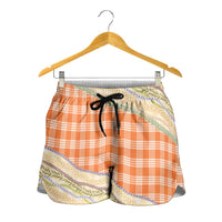 Orange Palaka Hawaii Leis Elegant Vibes Shorts for Women LT14 - Polynesian Pride