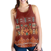 Oxblood Batik Papua-inspired Pattern Women Racerback Tank - Polynesian Pride