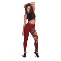 Oxblood Bird of Batik Papua Leggings Exotic Natural Wealth of Papua - Polynesian Pride