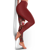 Oxblood Bird of Batik Papua Leggings Exotic Natural Wealth of Papua - Polynesian Pride