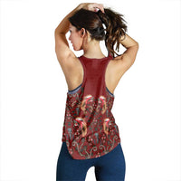Oxblood Bird of Batik Papua Women Racerback Tank Exotic Natural Wealth of Papua - Polynesian Pride