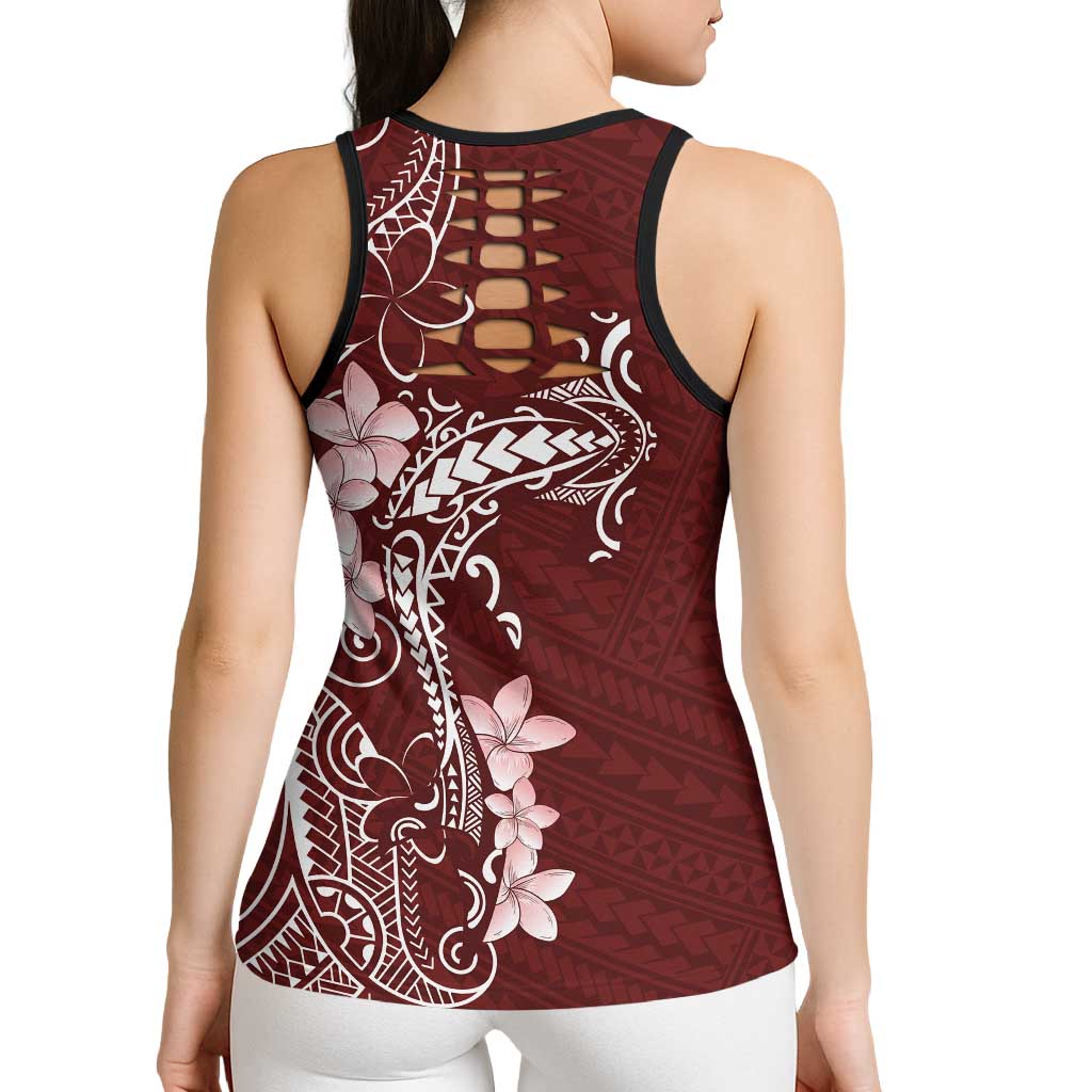 Oxblood Hawaii Hollow Tank Top Hammerhead Shark Tattoo Curve Polynesian - Polynesian Pride