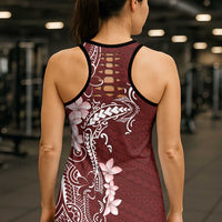 Oxblood Hawaii Hollow Tank Top Hammerhead Shark Tattoo Curve Polynesian - Polynesian Pride