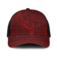 Oxblood Polynesia Baseball Net Cap Hawaiian Tribal Hammerhead Shark Tattoo - Polynesian Pride
