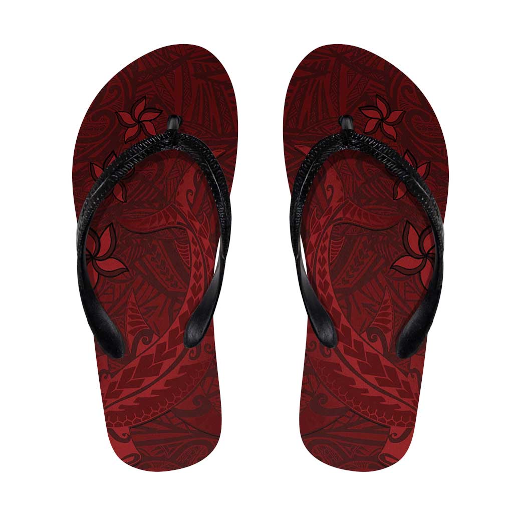 Oxblood Polynesia Flip Flops Hawaiian Tribal Hammerhead Shark Tattoo - Polynesian Pride