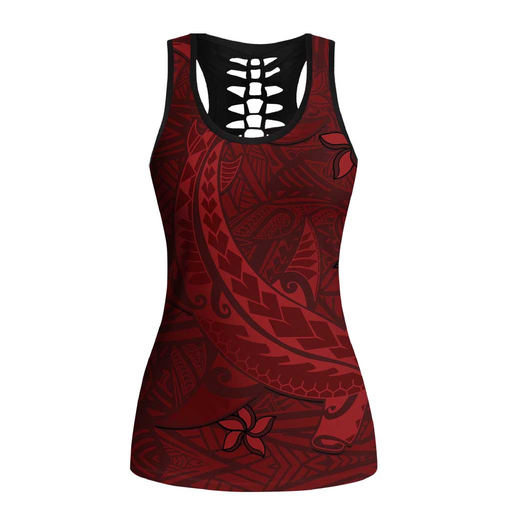 Oxblood Polynesia Hollow Tank Top Hawaiian Tribal Hammerhead Shark Tattoo - Polynesian Pride