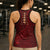 Oxblood Polynesia Hollow Tank Top Hawaiian Tribal Hammerhead Shark Tattoo - Polynesian Pride