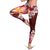 Oxblood Polynesia Leggings Plumeria With Hibiscus Pattern Tropical Vibes - Polynesian Pride