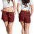 Oxblood Polynesia Shorts for Women Hawaiian Tribal Hammerhead Shark Tattoo - Polynesian Pride