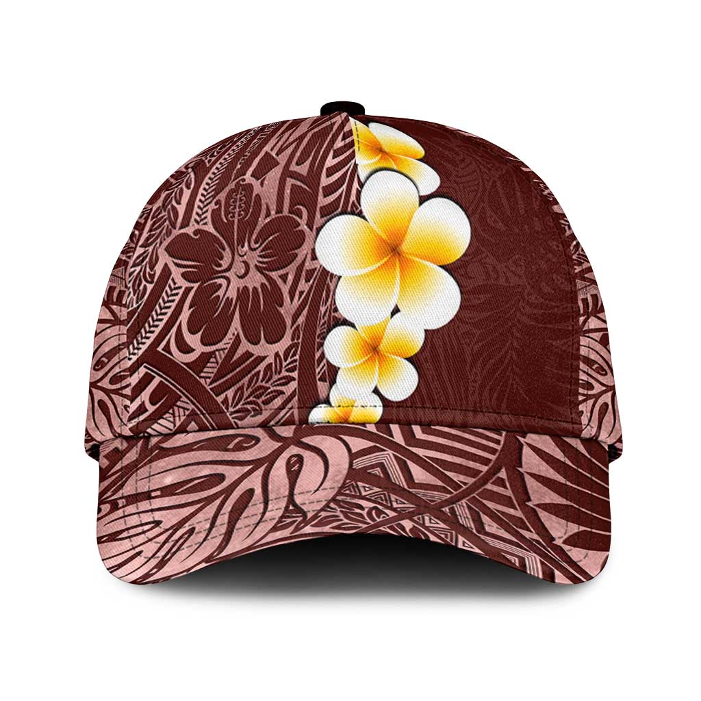 Oxblood Tropical Plumeria With Galaxy Polynesian Art Classic Cap LT14