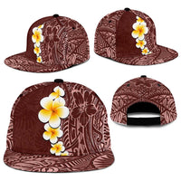 Oxblood Tropical Plumeria With Galaxy Polynesian Art Snapback Cap - Polynesian Pride
