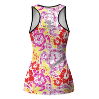 Palaka with Honu and Hibiscus Hollow Tank Top Hawaiian Heritage Spirit - Polynesian Pride