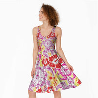 Palaka with Honu and Hibiscus Midi Dress Hawaiian Heritage Spirit - Polynesian Pride