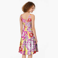 Palaka with Honu and Hibiscus Midi Dress Hawaiian Heritage Spirit - Polynesian Pride