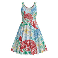 Palaka with Honu and Plumeria Midi Dress Hawaiian Heritage Spirit - Polynesian Pride
