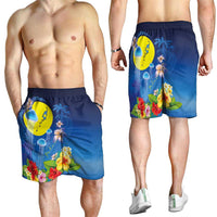 Palau Jellyfish Shorts for Men Ocean Heritage Tropical Plants - Polynesian Pride