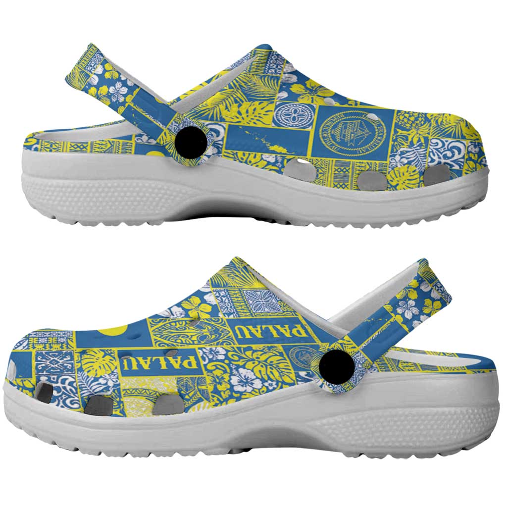 Palau Ungil Kurismas Clogs Shoes Pacific Patchwork Xmas Vibes - Polynesian Pride