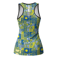 Palau Ungil Kurismas Hollow Tank Top Pacific Patchwork Xmas Vibes - Polynesian Pride