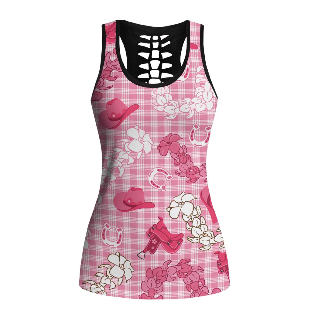 Paniolo Palaka Hawaiian Cowgirl Hollow Tank Top LT9 Female Pink - Polynesian Pride
