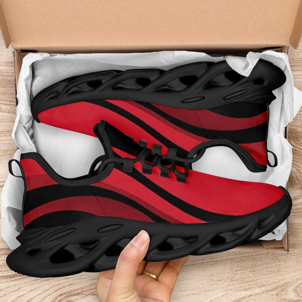 Papua New Guinea Clunky Sneakers Flag-Inspired Curve Style