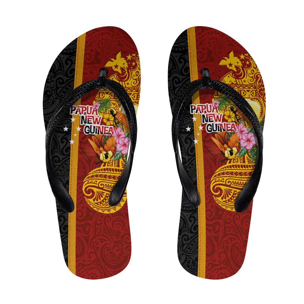 Papua New Guinea Flip Flops Birds-of-Paradise Melanesian Tattoos Tropical Plants