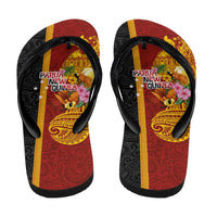 Papua New Guinea Flip Flops Birds-of-Paradise Melanesian Tattoos Tropical Plants