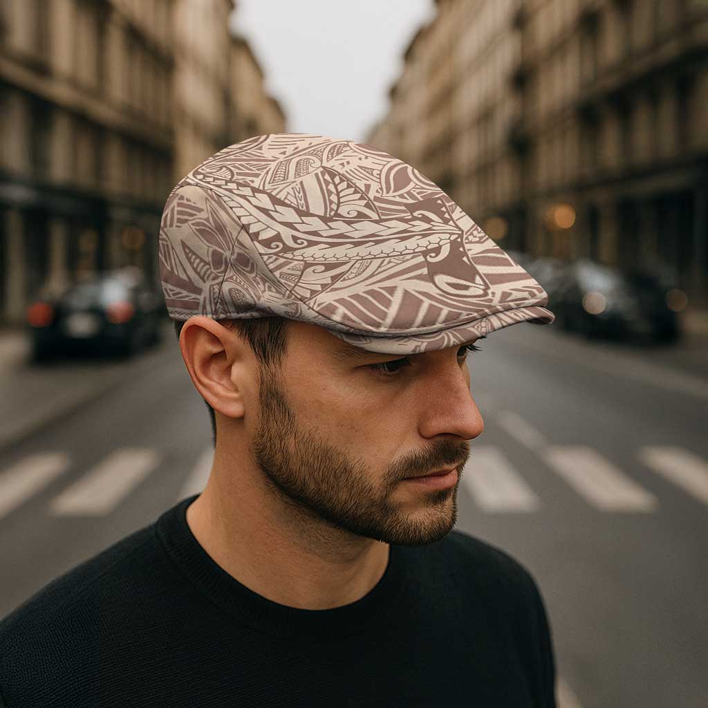 Pastel Brown Gradient Polynesia Jeff Hat Hawaiian Tribal Hammerhead Shark Tattoo - Polynesian Pride