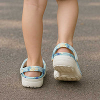 Pastel Cyan Tropical Hawaii Clogs Shoes Seamless Monstera Plumeria Hawaiian Pattern - Polynesian Pride