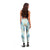 Pastel Cyan Tropical Hawaii Leggings Seamless Monstera Plumeria Hawaiian Pattern - Polynesian Pride
