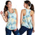 Pastel Cyan Tropical Hawaii Women Racerback Tank Seamless Monstera Plumeria Hawaiian Pattern - Polynesian Pride