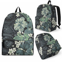 Pauliuli Hawai'i Hibiscus Backpack Polynesian Tribal Tattoo Pattern Floral Elements