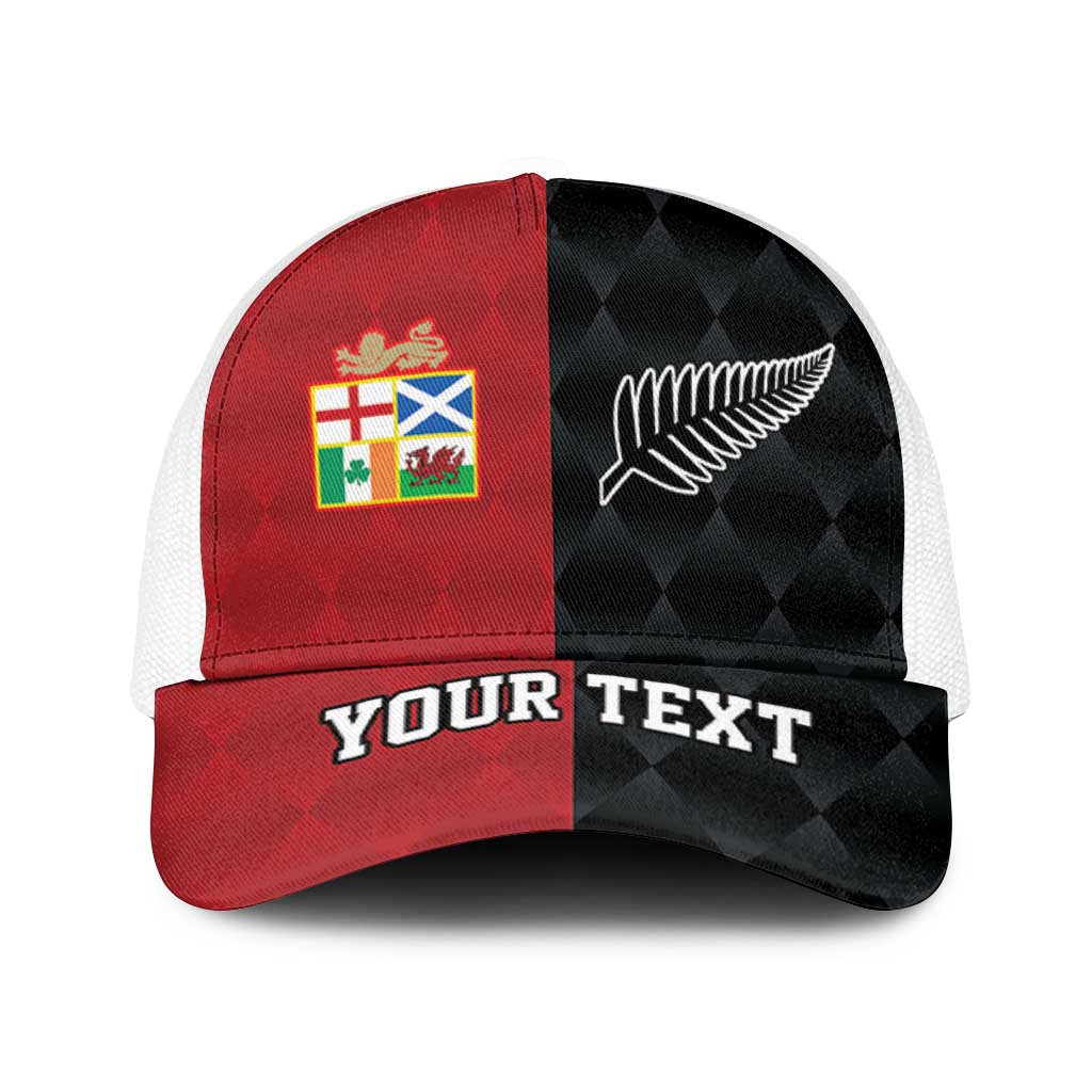 Personalised British Lions New Zealand Baseball Net Cap Sporty Style - Polynesian Pride