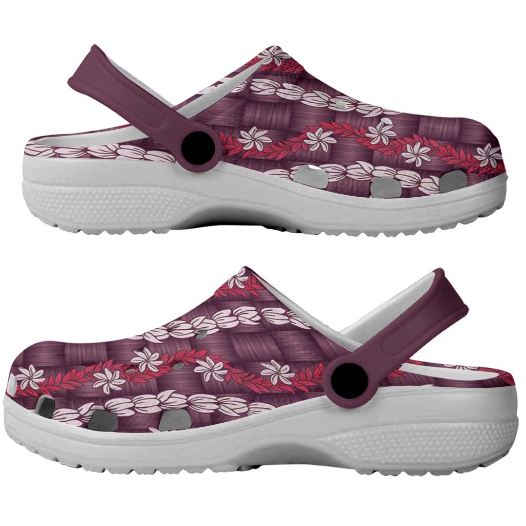 Pikake Maile Tiare Lei Clogs Shoes Akala Lauhala Pattern