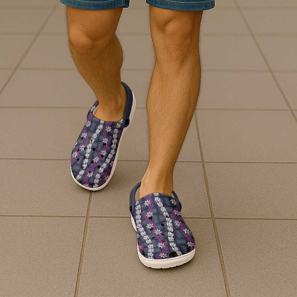 Pikake Maile Tiare Lei Clogs Shoes Poni Lauhala Pattern