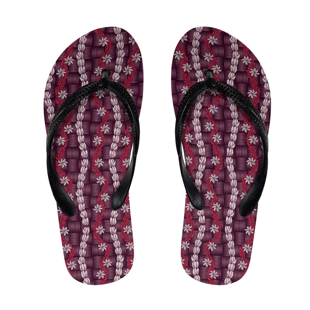 Pikake Maile Tiare Lei Flip Flops Akala Lauhala Pattern
