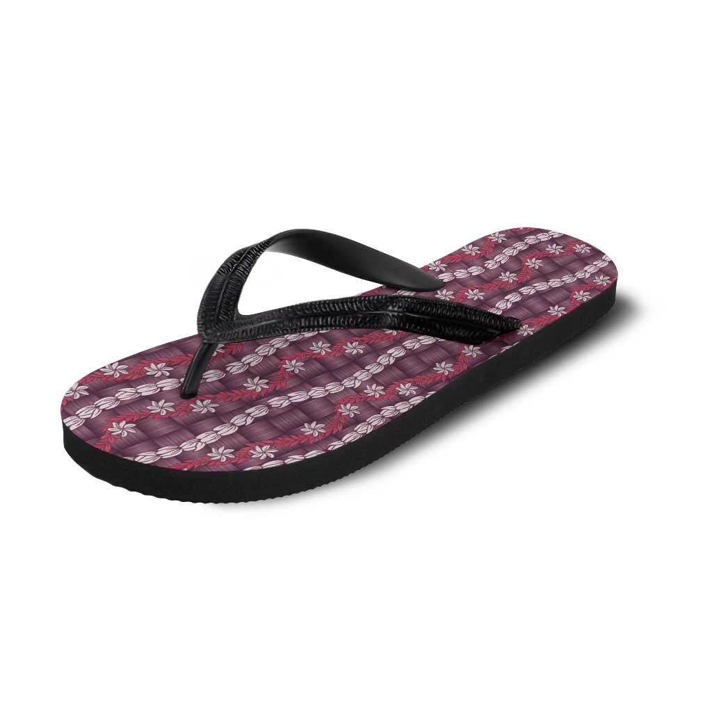 Pikake Maile Tiare Lei Flip Flops Akala Lauhala Pattern