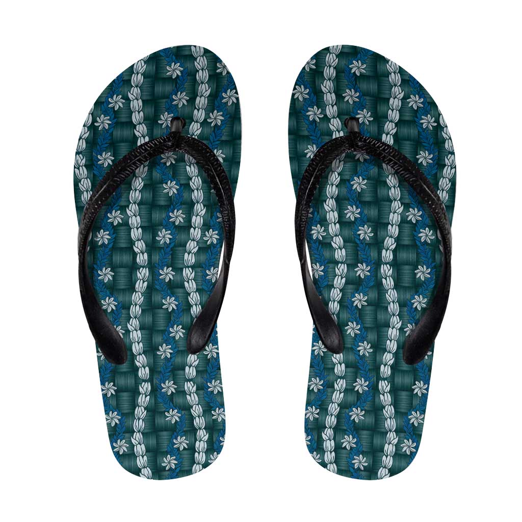 Pikake Maile Tiare Lei Flip Flops Polu Lauhala Pattern