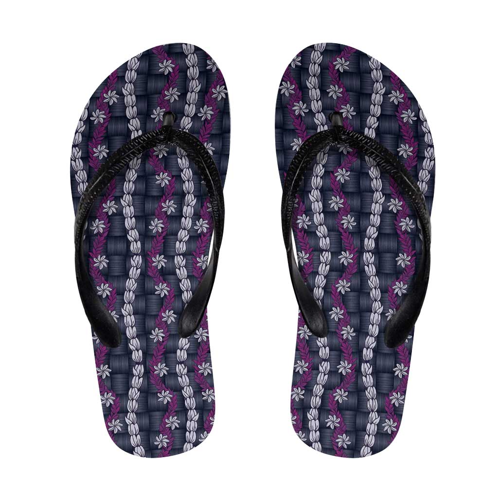 Pikake Maile Tiare Lei Flip Flops Poni Lauhala Pattern