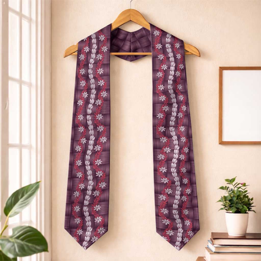 Pikake Maile Tiare Lei Graduation Stole Akala Lauhala Pattern