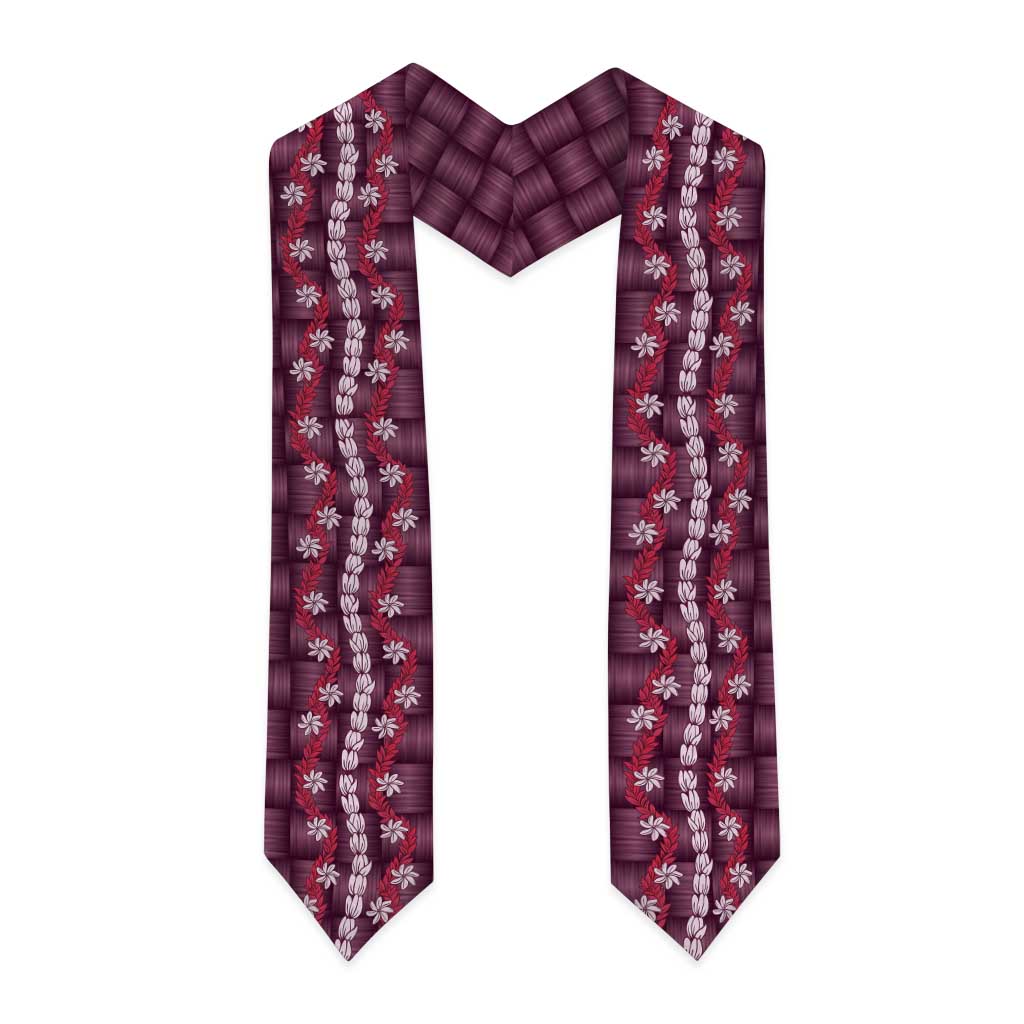 Pikake Maile Tiare Lei Graduation Stole Akala Lauhala Pattern