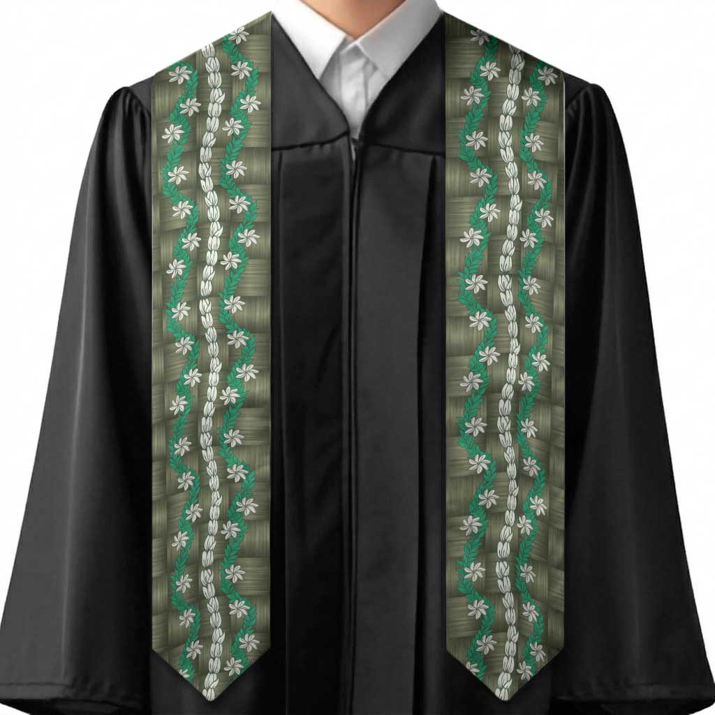 Pikake Maile Tiare Lei Graduation Stole Omaomao Lauhala Pattern