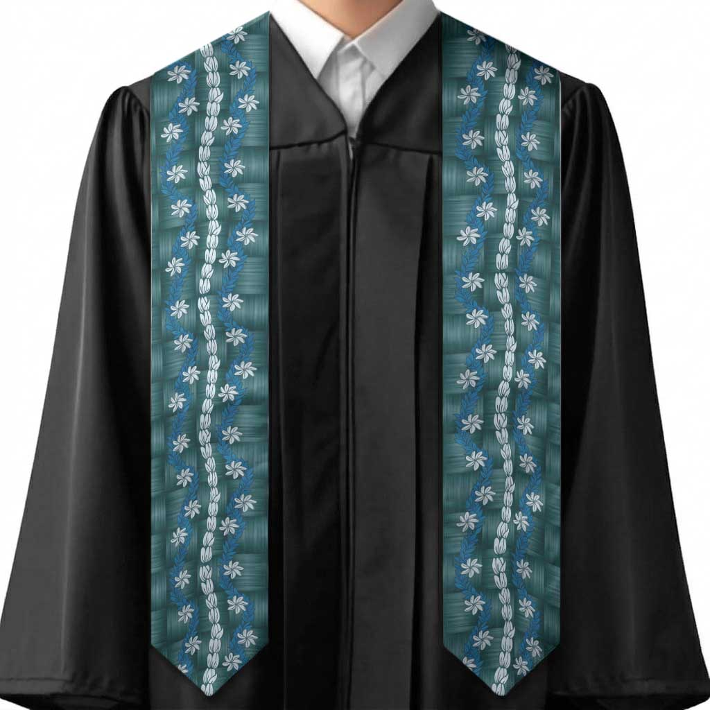 Pikake Maile Tiare Lei Graduation Stole Polu Lauhala Pattern