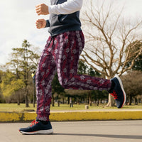 Pikake Maile Tiare Lei Jogger Pants Akala Lauhala Pattern