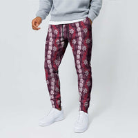 Pikake Maile Tiare Lei Jogger Pants Akala Lauhala Pattern