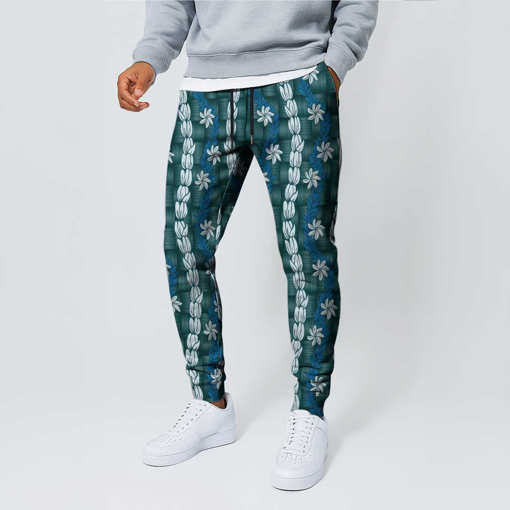 Pikake Maile Tiare Lei Jogger Pants Polu Lauhala Pattern